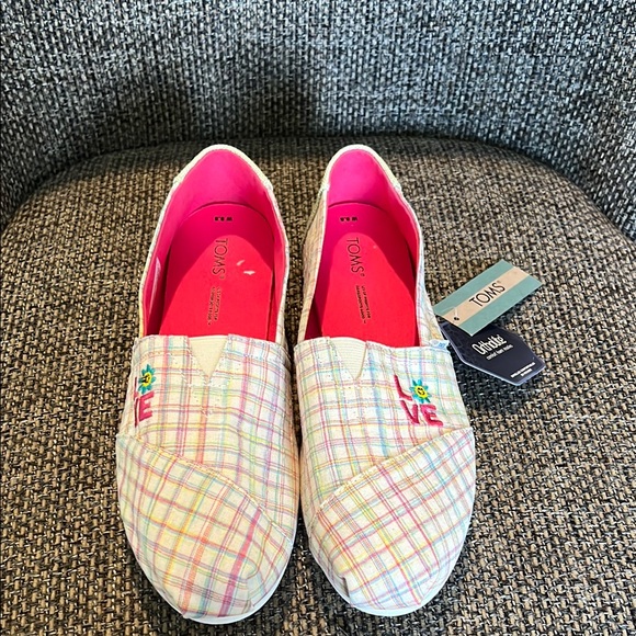 Toms Multicolor Plaid Slip-On Shoes - Picture 2 of 8